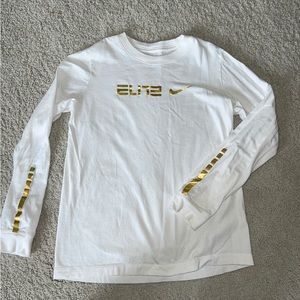 Nike Elite boys white gold shirt size L
